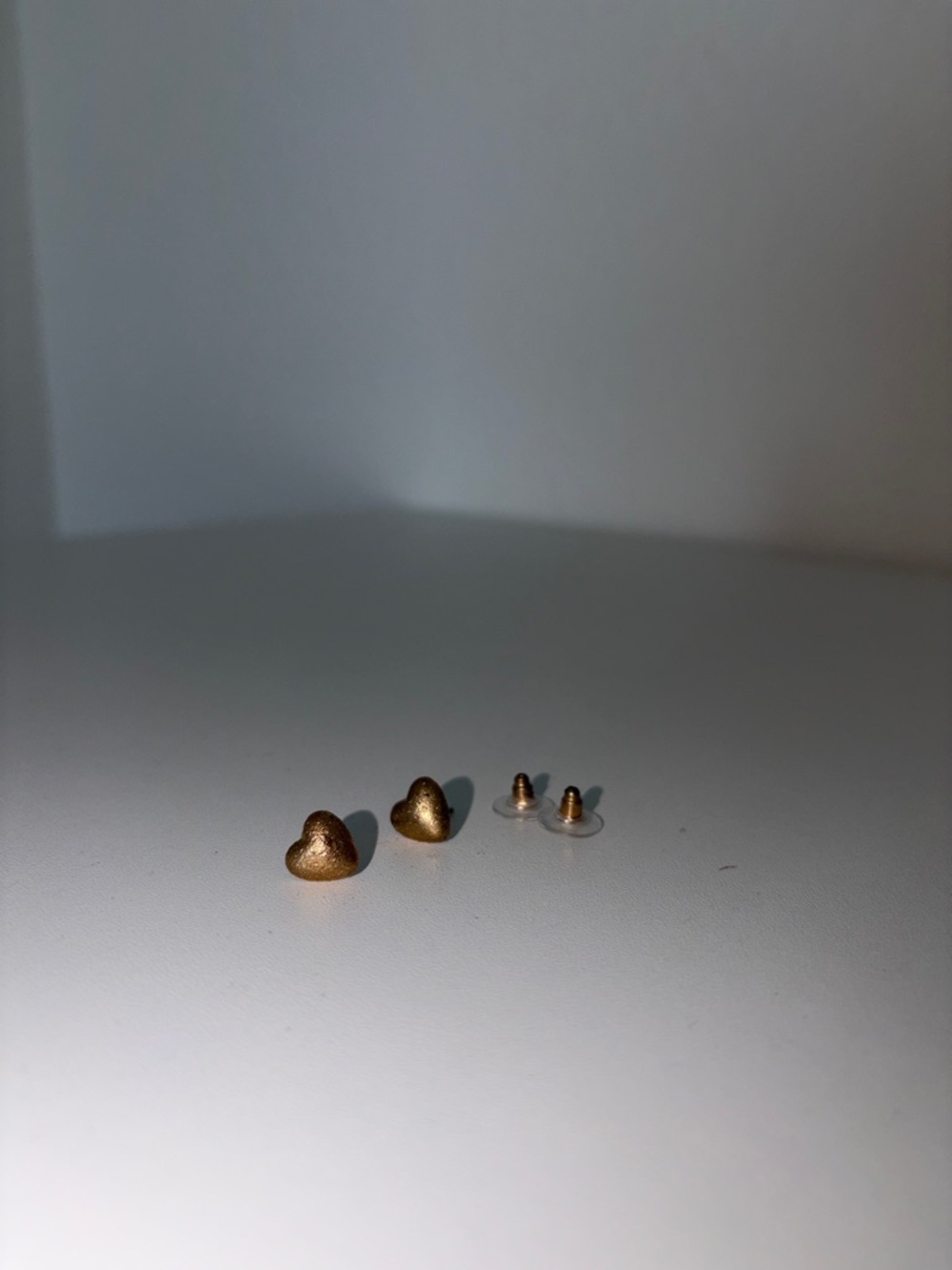 Gold Heart Stud Earrings - Small Heart Shaped Studs